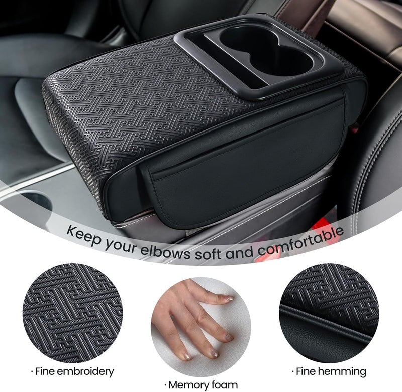 DSCARCovers Car Armrest Center Console Cover with Cup Holder 2 Storage Box for Rear Seat Armrest Middle Console Cover 2.95 in Tall Relax Muscles Design, Ideal for Family Trips, Multi-Functional Center Console - Image 5